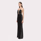 Black Tassel Tube Top Fishtail Draping V neck Slim Fit Evening Dress Wedding Party Maxi Dress