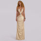 Summer Solid Color Street Hipster Deep V Plunge Halter Backless Slim Fit Dress