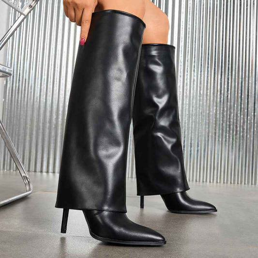 European Size Pointed Stiletto Heel Pants Knight Boots All Match Street Ankle Boots