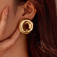Astra Irregular Cutout 18K Gold Stainless Steel Stud Earrings