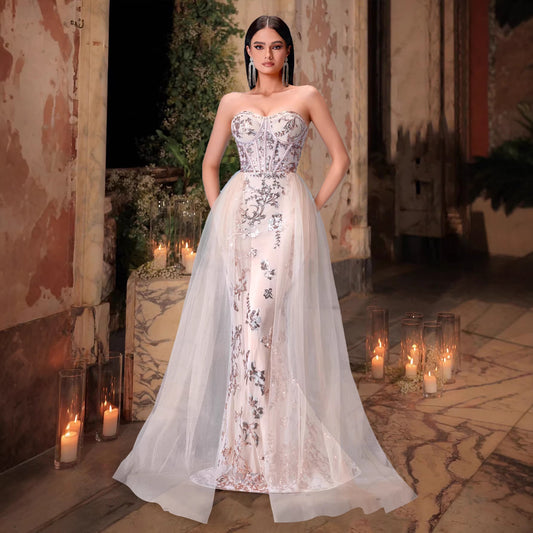 Mariangela Sequined Corset Tube Top Dress