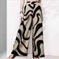 Plus Size Women Clothing Casual Striped Printed Elastic Waist Straight Pants