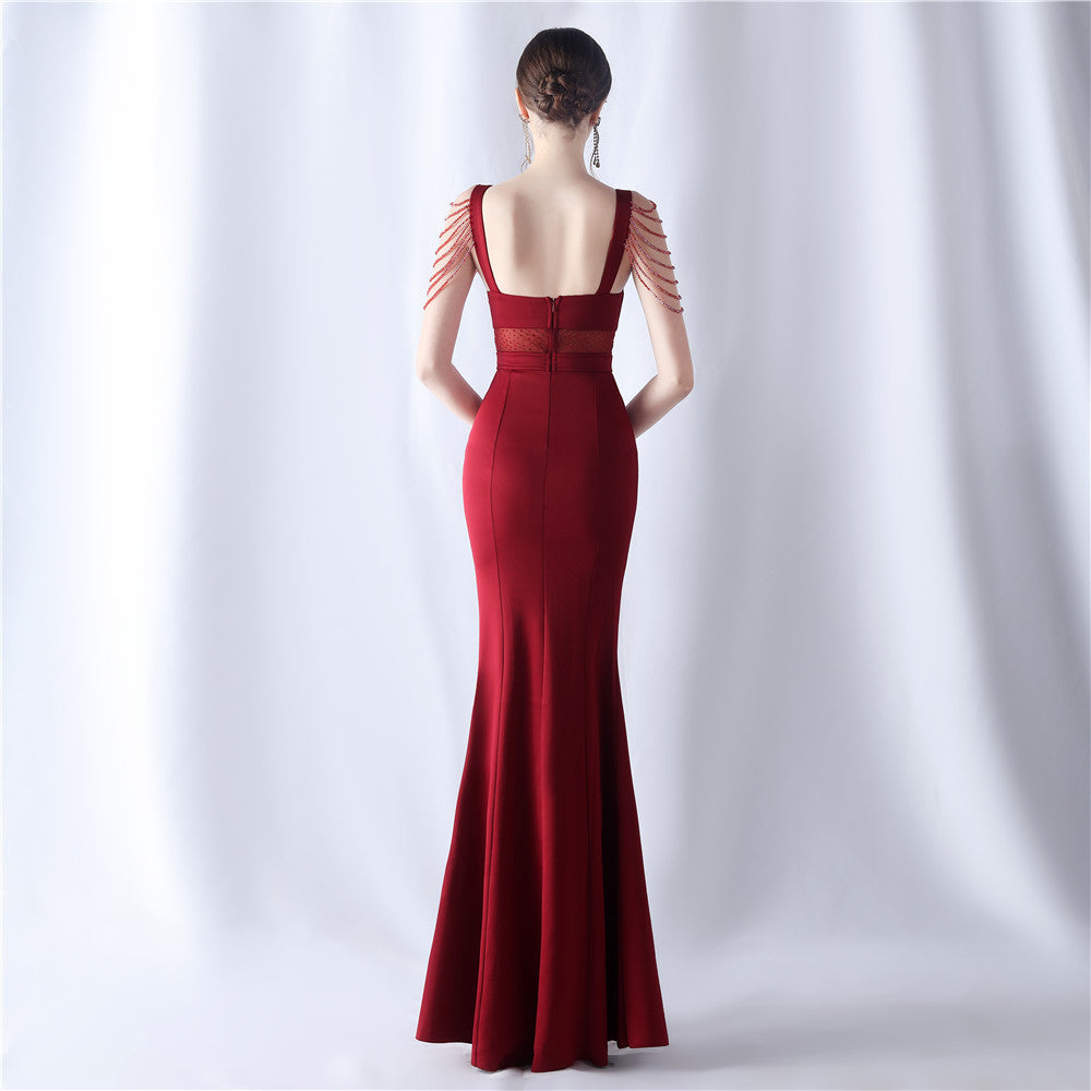 Cristiana Beaded Illusion Occasion Gown