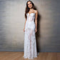 Women White Sexy Tube Top off Shoulder Lace Slim Long Wedding Dress