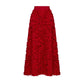 Women Autumn Winter Petal Design Long Skirt