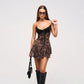 Livia Leopard Lace A-Line Slim Party Dress
