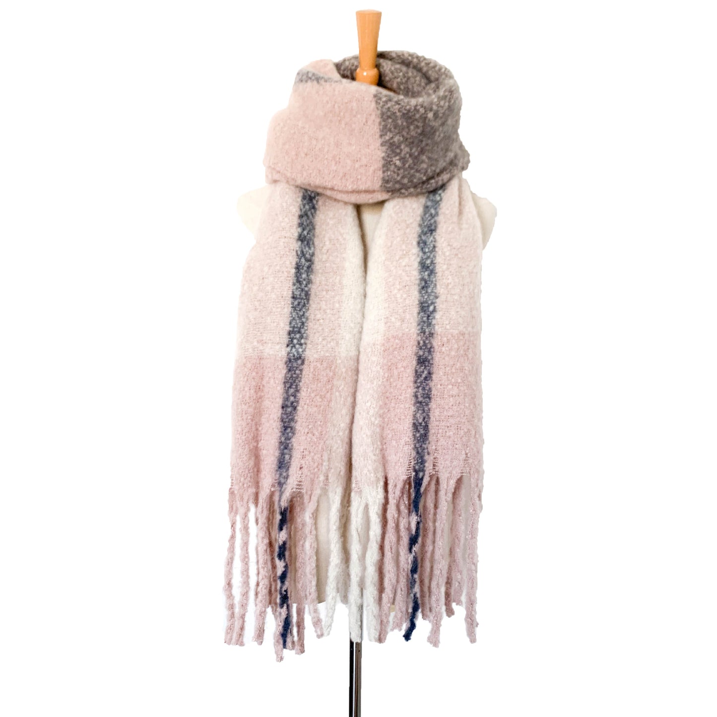 Thick Tassel Thick Braid Ring Sand Plaid Scarf Autumn Winter Thickening Double Sided Stitching Scarf Shawl