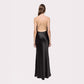 Black Tassel Tube Top Fishtail Draping V neck Slim Fit Evening Dress Wedding Party Maxi Dress