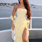 Serena Pleated Split Occasion Dress