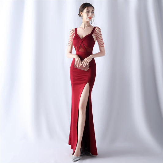 Cristiana Beaded Illusion Occasion Gown
