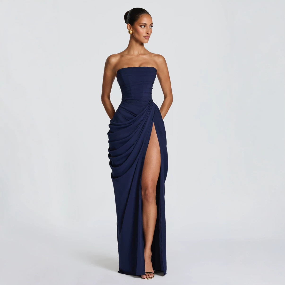 Serena Pleated Split Occasion Dress