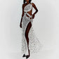 Mariangela Sequined Sloping Shoulder Holiday Dress