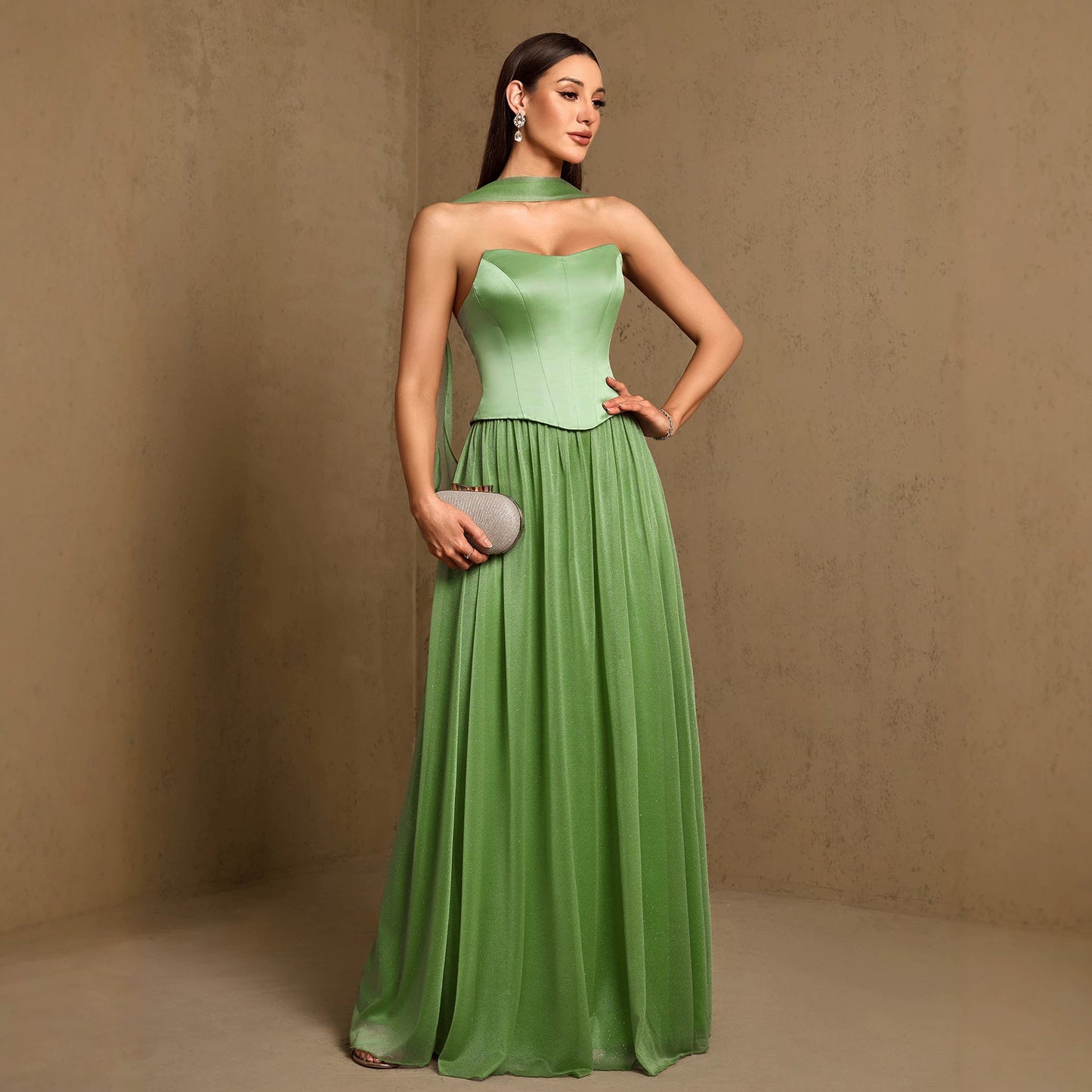 Nicole Cross-Strap Swing Strap Occasion Dress