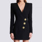 Autumn Winter V neck Slim Fit Slimming Three Button Long Sleeved Dress Coat for Women