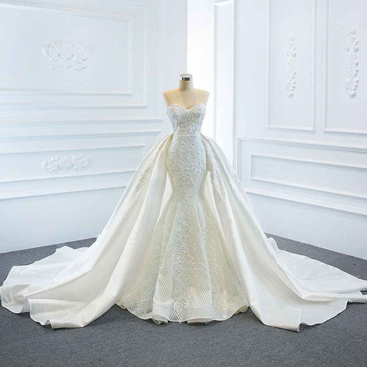 Mariangela Wedding Dress Wears Two Fishtail Tail Tube Tops, The Temperament Is Thin And Dreamy