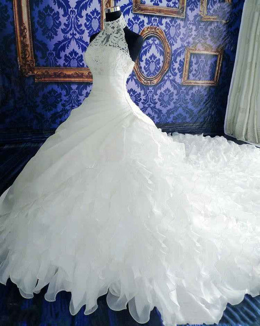 Nicole High-end Wedding Dress With Big Tail
