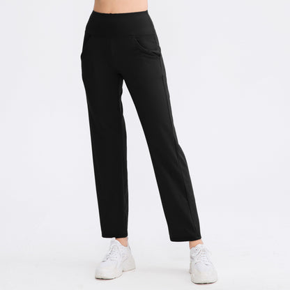 Loose Yoga Pants Women Double-Sided Nude Feel Skin-Friendly High Waist Stretch Fitness Training Pant Running Exercise Pant