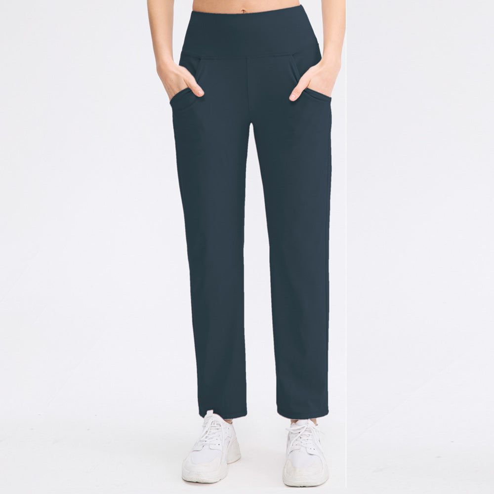 Loose Yoga Pants Women Double-Sided Nude Feel Skin-Friendly High Waist Stretch Fitness Training Pant Running Exercise Pant