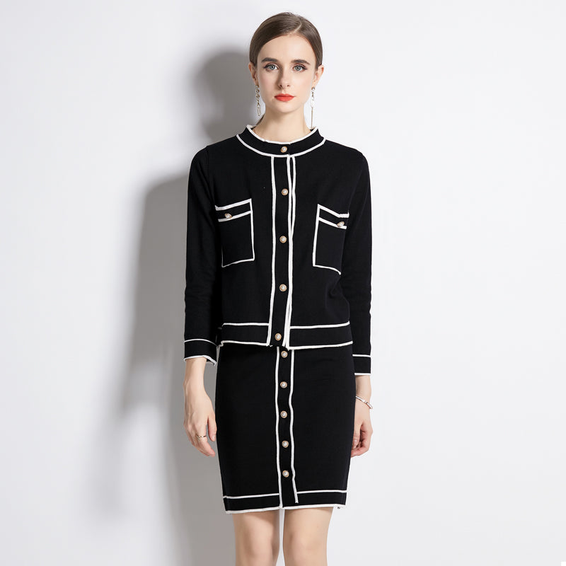 Women’s elegant high rise long sleeve skirt set by Maryangel Rebel in a stylish outfit display.