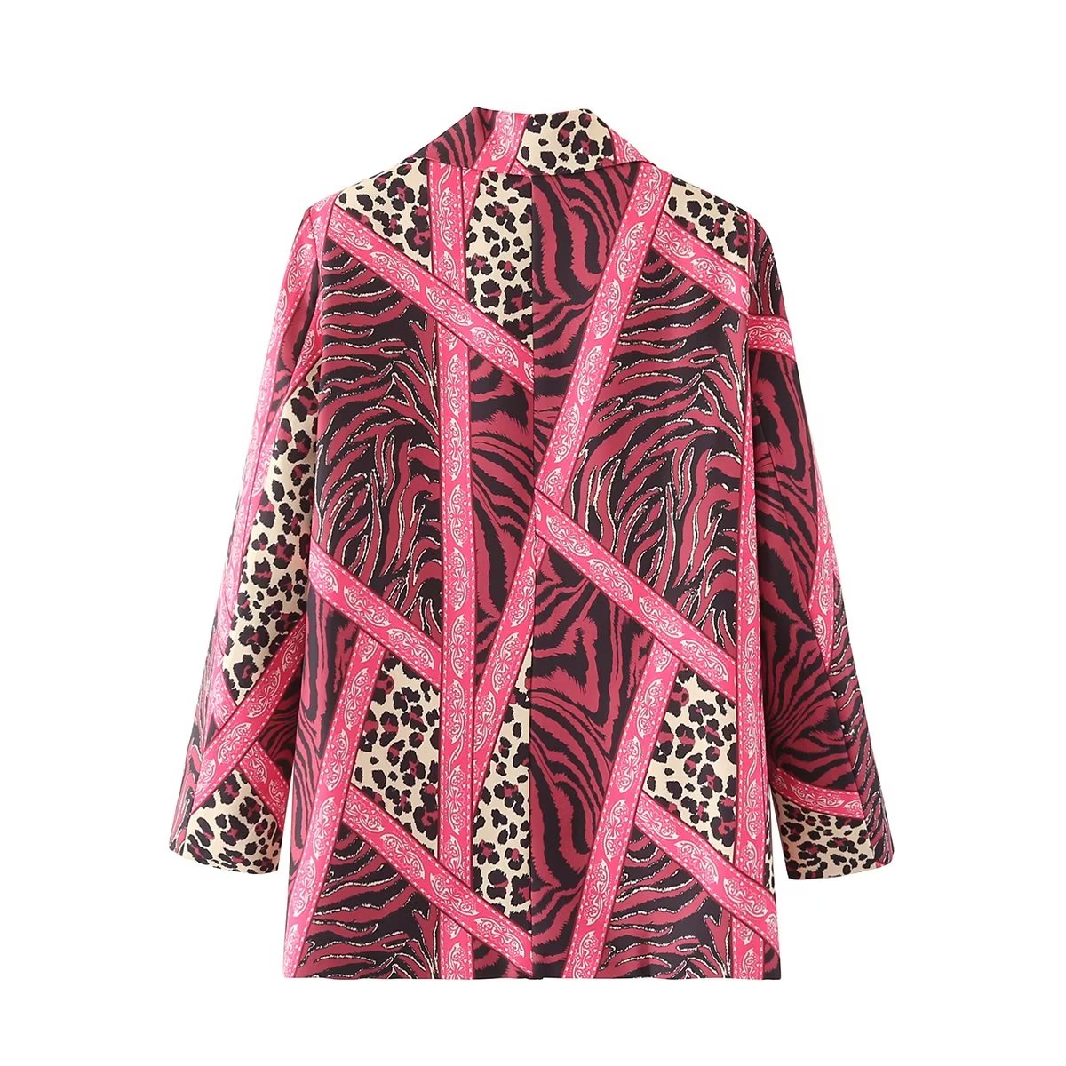 Maryangel Rebel long sleeved leopard print blazer for women, showcasing a stylish street fashion design.