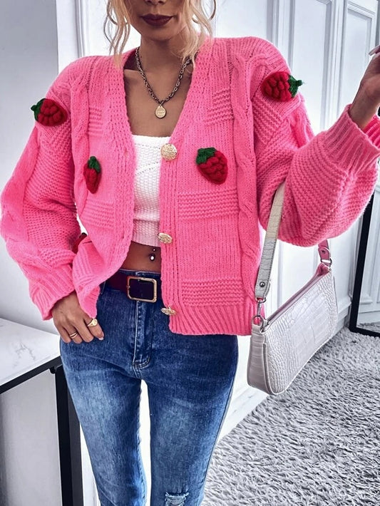 Women Long Sleeve Solid Embroidery Short Cardigans