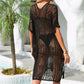 Summer Beach Cover Up Knitted Hollow Out Cutout Bikini Sun Protection Shirt Vacation Beach Cover