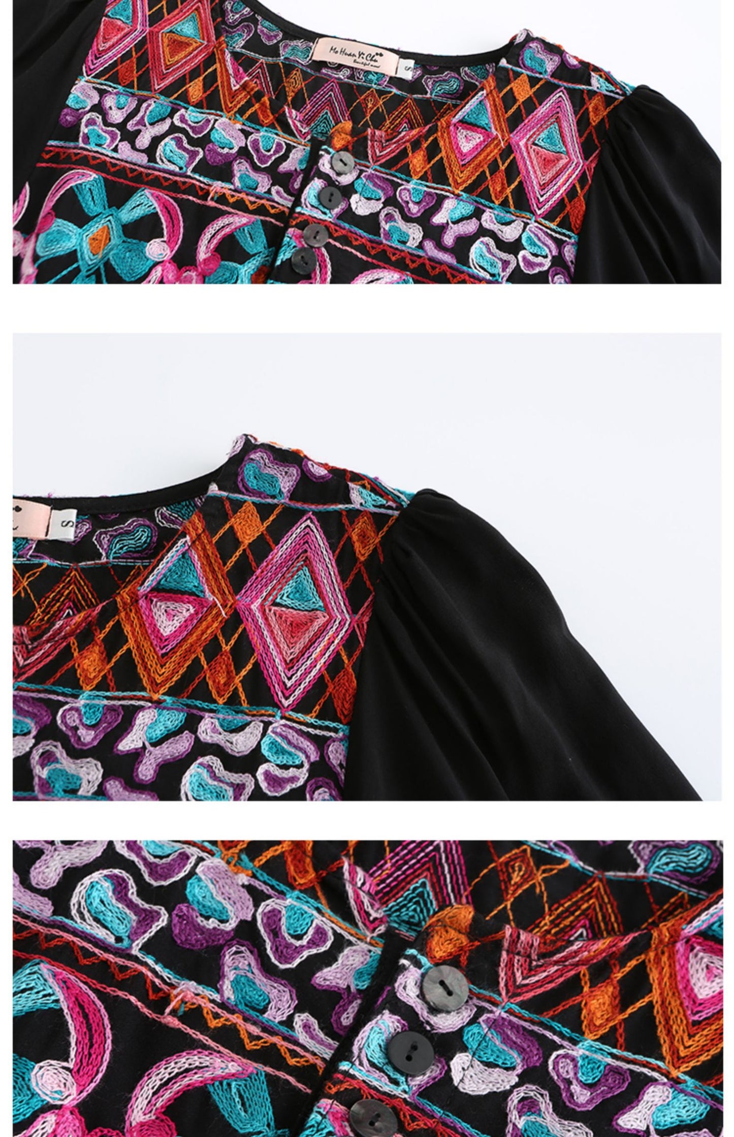 Women  Spring and Summer New Bohemian Style Minor Heavy Industry Embroidered Bohemian Vacation Style Dress Long Dress