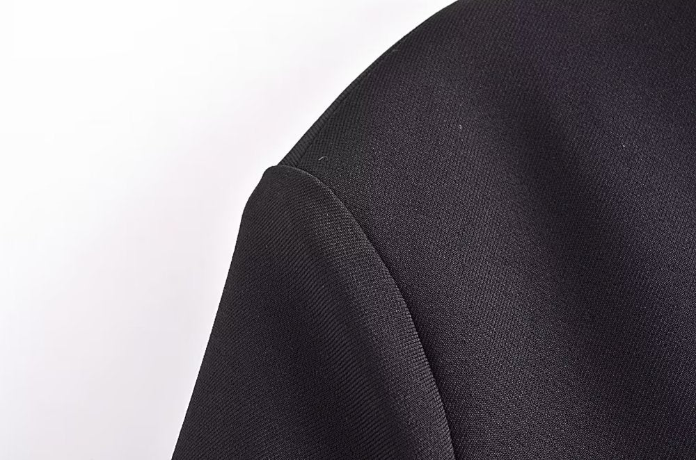 Belt Button Decoration Slim Fit Figure Flattering Blazer Coat