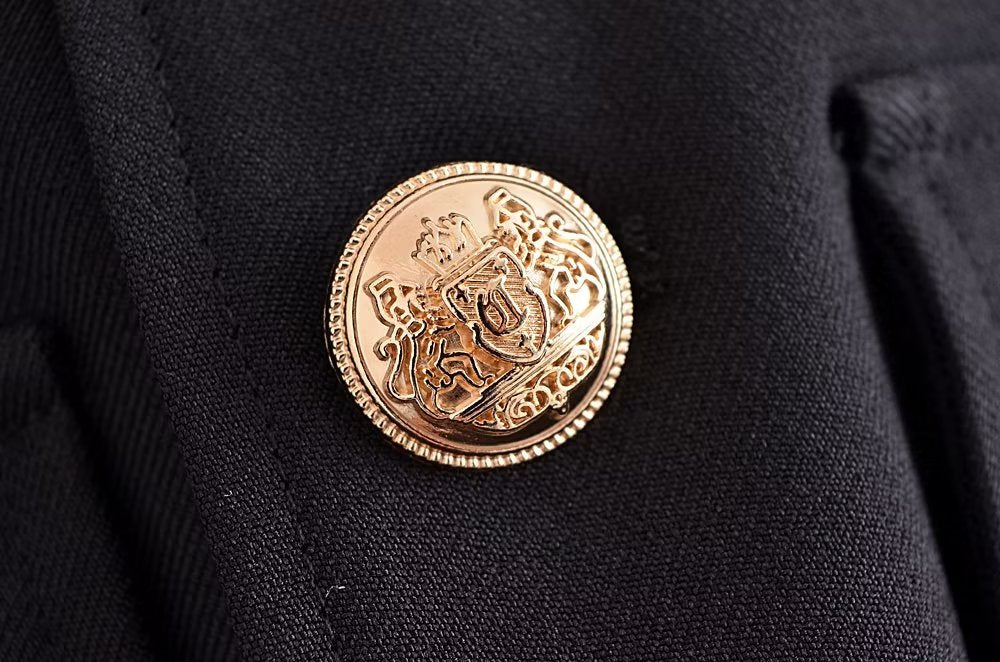 Belt Button Decoration Slim Fit Figure Flattering Blazer Coat