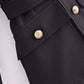 Belt Button Decoration Slim Fit Figure Flattering Blazer Coat