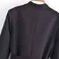 Belt Button Decoration Slim Fit Figure Flattering Blazer Coat