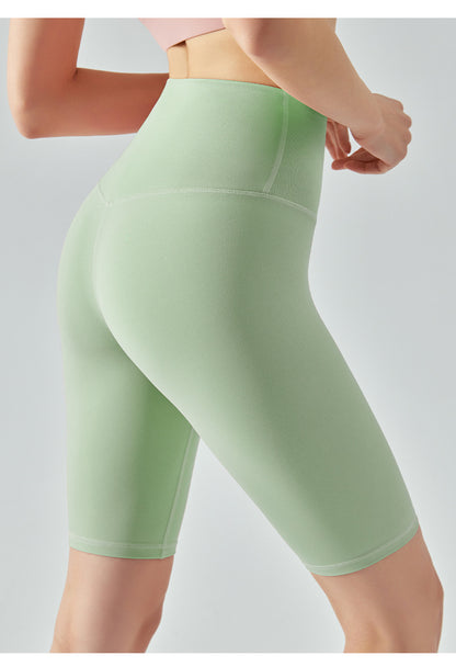 Shorts de yoga Poche haute résistance Anti Curling Respectueux de la peau Sports de plein air Fitness Pantalons de cyclisme Sensation nue Shorts de fitness