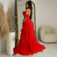 Amara Sleeveless Wrap Mesh Maxi Party Dress
