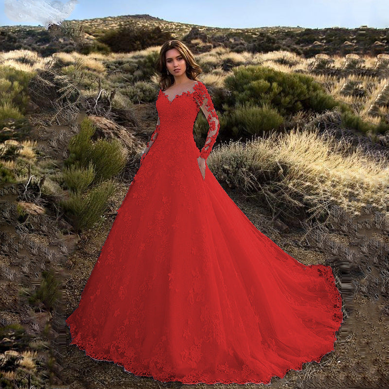 Elena Lace Long Sleeve Bridal Dress