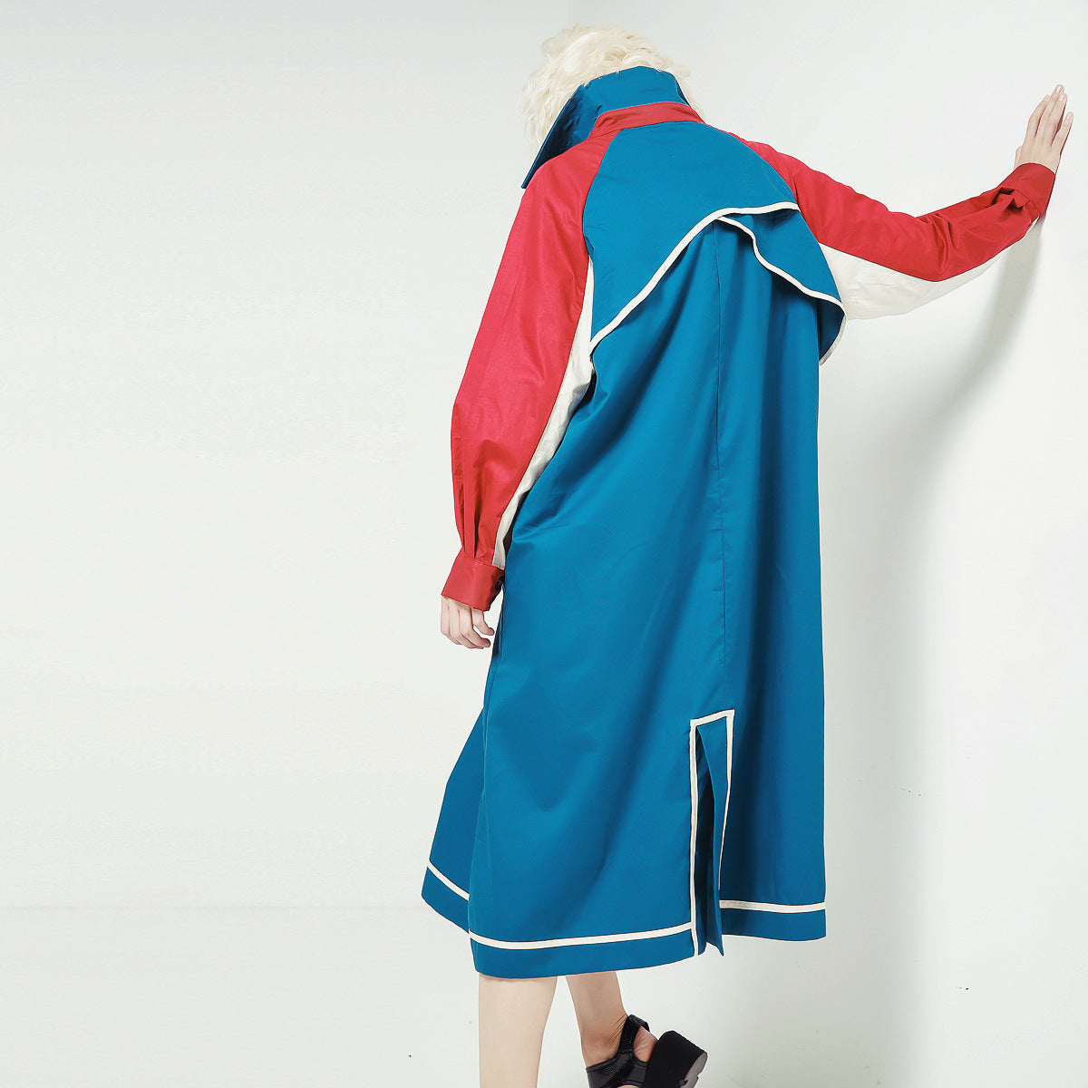 Pardessus décontracté de couleur assortie Trench ample sport mi-longueur