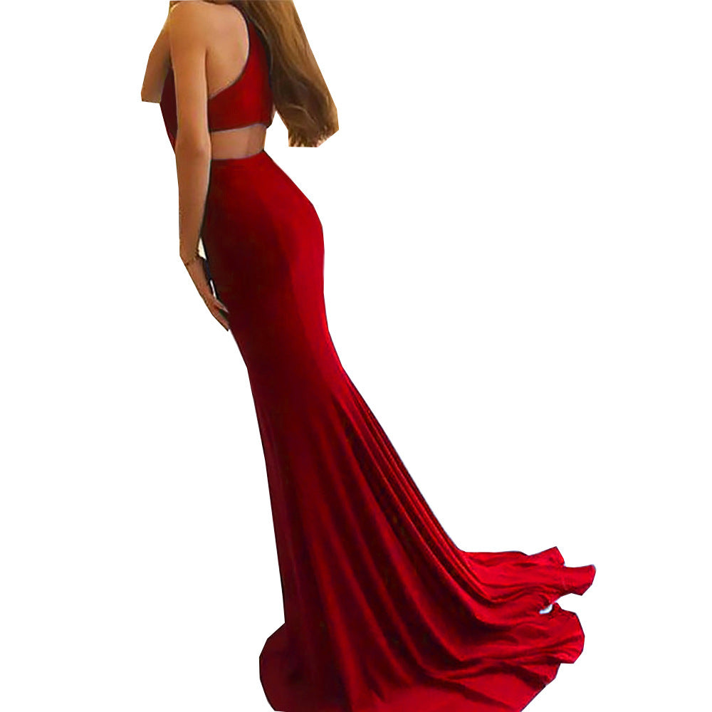 Maryangel Rebel women's spring dress featuring a sexy halter design and slim-fit sheath with hollow-out details.