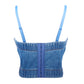 Maryangel Rebel denim beaded tube top, cropped camisole for women's summer dance performance wear.