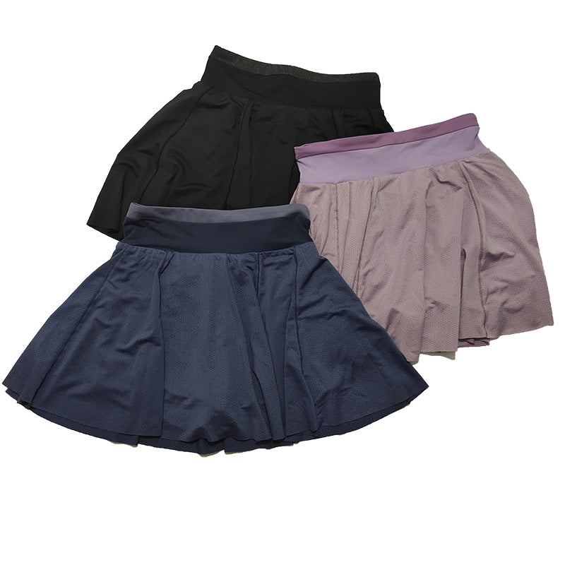 Gonna sportiva anti-esposizione estiva da donna Gonna da yoga in due pezzi allentata Allenamento aerobico Pantaloncini da allenamento da corsa