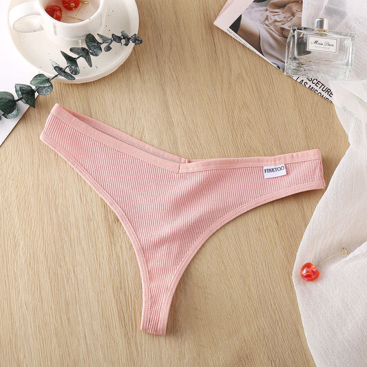 Women T Back Briefs Cotton Sexy Low Waist Panties High Slit Briefs