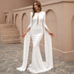 Maryangel Rebel women's maxi dress with bell sleeves and fishtail design in solid color, perfect for formal occasions.