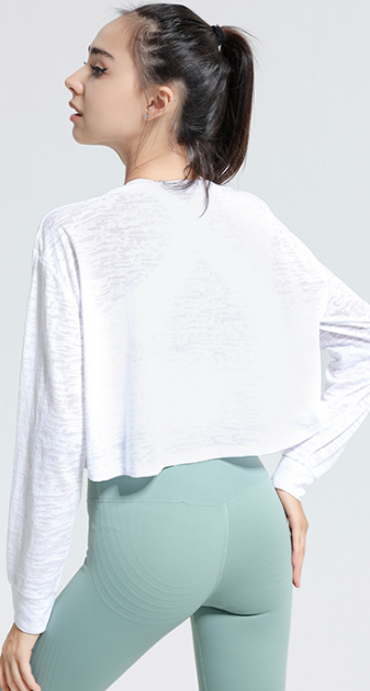 Sports Top Women Long Sleeve Loose T-shirt Running Yoga Clothes Workout Clothes Quick Drying Clothes Blouse