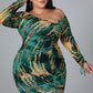 Plus size Maryangel Rebel sheath dress with printed design and shoulder straps, perfect for nightlife and stylish outings.