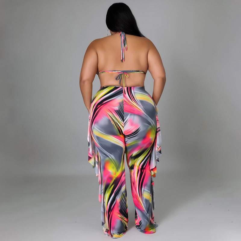 Taglie forti Abbigliamento donna Primavera Costume da bagno sexy Pantaloni Abito a tre pezzi