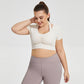 Grande taille licou Yoga vêtements poitrine Pad femmes Sexy course exercice sous-vêtements court t-shirt à manches longues vêtements d'entraînement haut