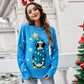 Autumn Winter Women Clothing round Neck Long Sleeve Sequined Sweater Pullover Animal Christmas Clothes Sweater