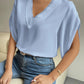 Maryangel Rebel women's short sleeve chiffon top featuring a V-neck and lace detail in solid color for spring summer style.