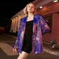Maryangel Rebel women’s blazer coat featuring a cool color, heavy embroidery, collar, and one-button closure.