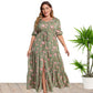 Plus size summer bohemian print loose dress by Maryangel Rebel, featuring a flowy design and vibrant patterns.