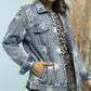 Maryangel Rebel loose denim jacket for women with vintage ripped details and a relaxed fit.