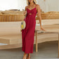Été couleur unie femmes jarretelles pantalon taille coupe bretelles spaghetti longue jambe large pantalon combinaison